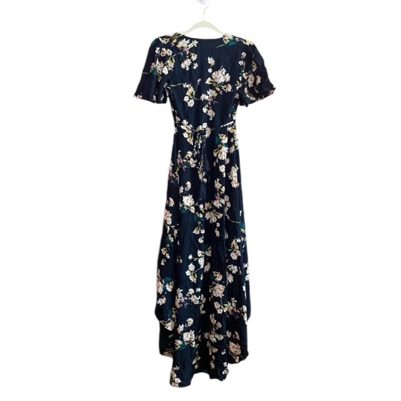 NWT Forever 21 Floral Wrap Asymmetrical Ruffle Midi Dress Women’s Size Medium - Picture 3 of 6